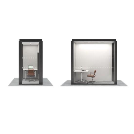 3D Focus - One Person Booth. Perfect for focused individual work.