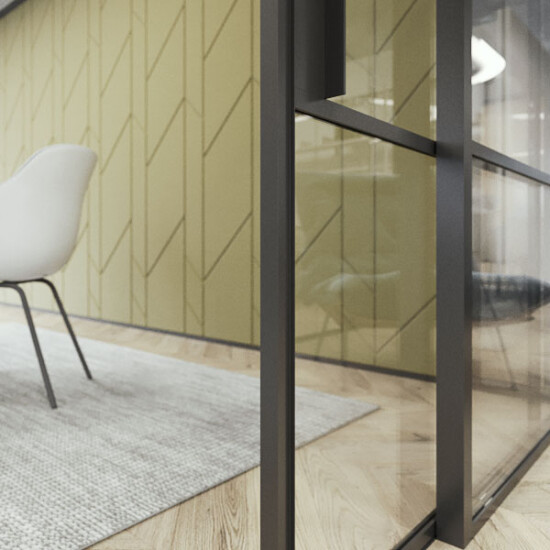 Able to be banded to match adjoining banded partitioning system.