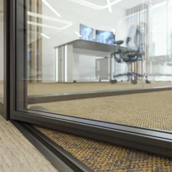 Unique threshold door seal design contributes to outstanding acoustic performance.