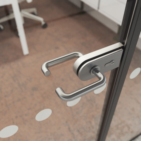 IsoClear can be specified with Rondo (rounded), or Classic (square) lever lockset profiles, as well as pull handles.