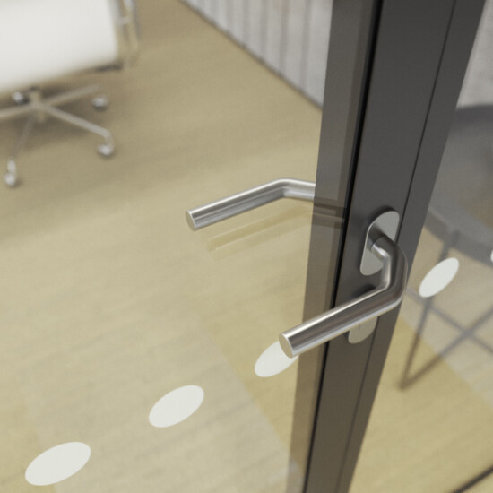 IsoPro can be fitted with a range of lever lock or pull handle ironmongery sets.