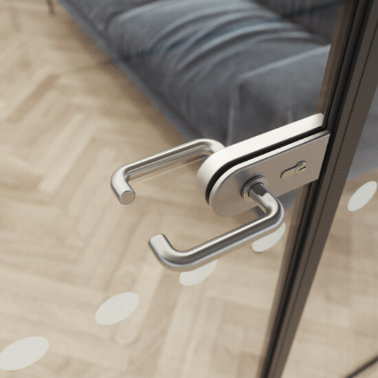 IsoTec can be fitted with a range of lever lock or pull handle ironmongery sets.